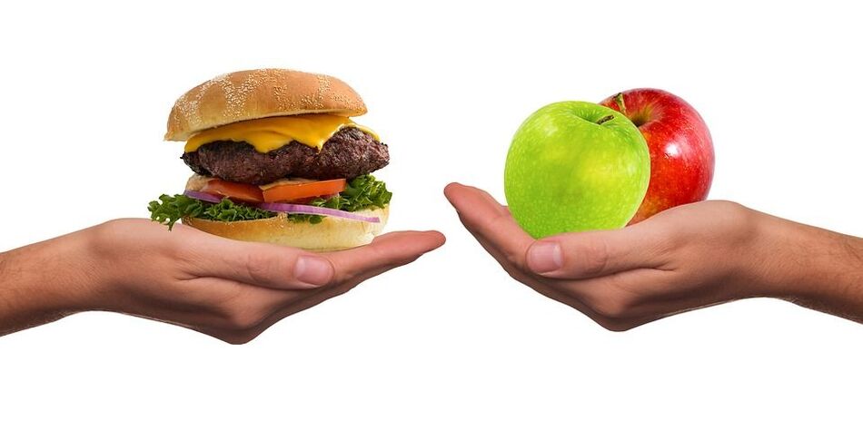 Alegerea dintre alimente sănătoase și nesănătoase